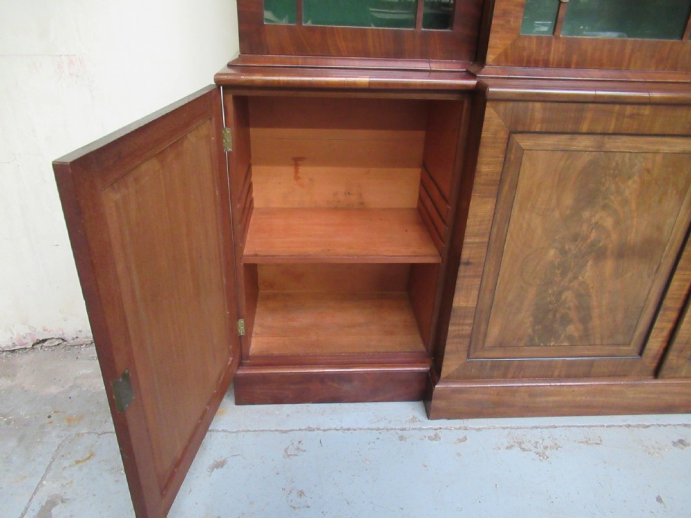Regency period  mahogany break front  bookcase View VIII