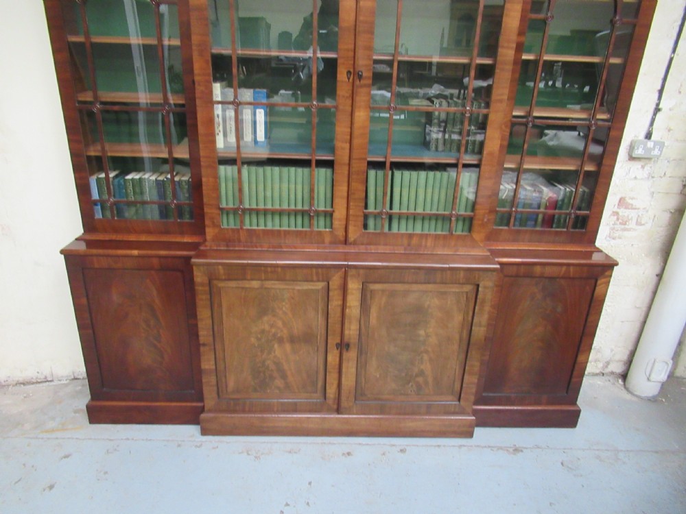 Regency period  mahogany break front  bookcase View X