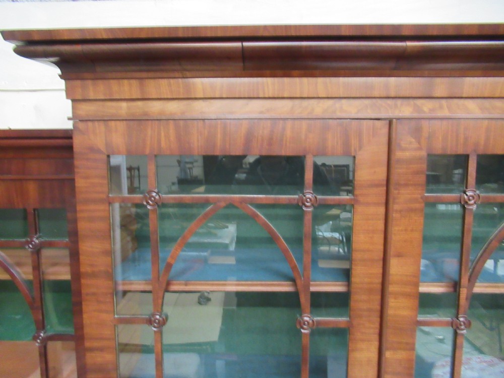 Regency period  mahogany break front  bookcase View XI