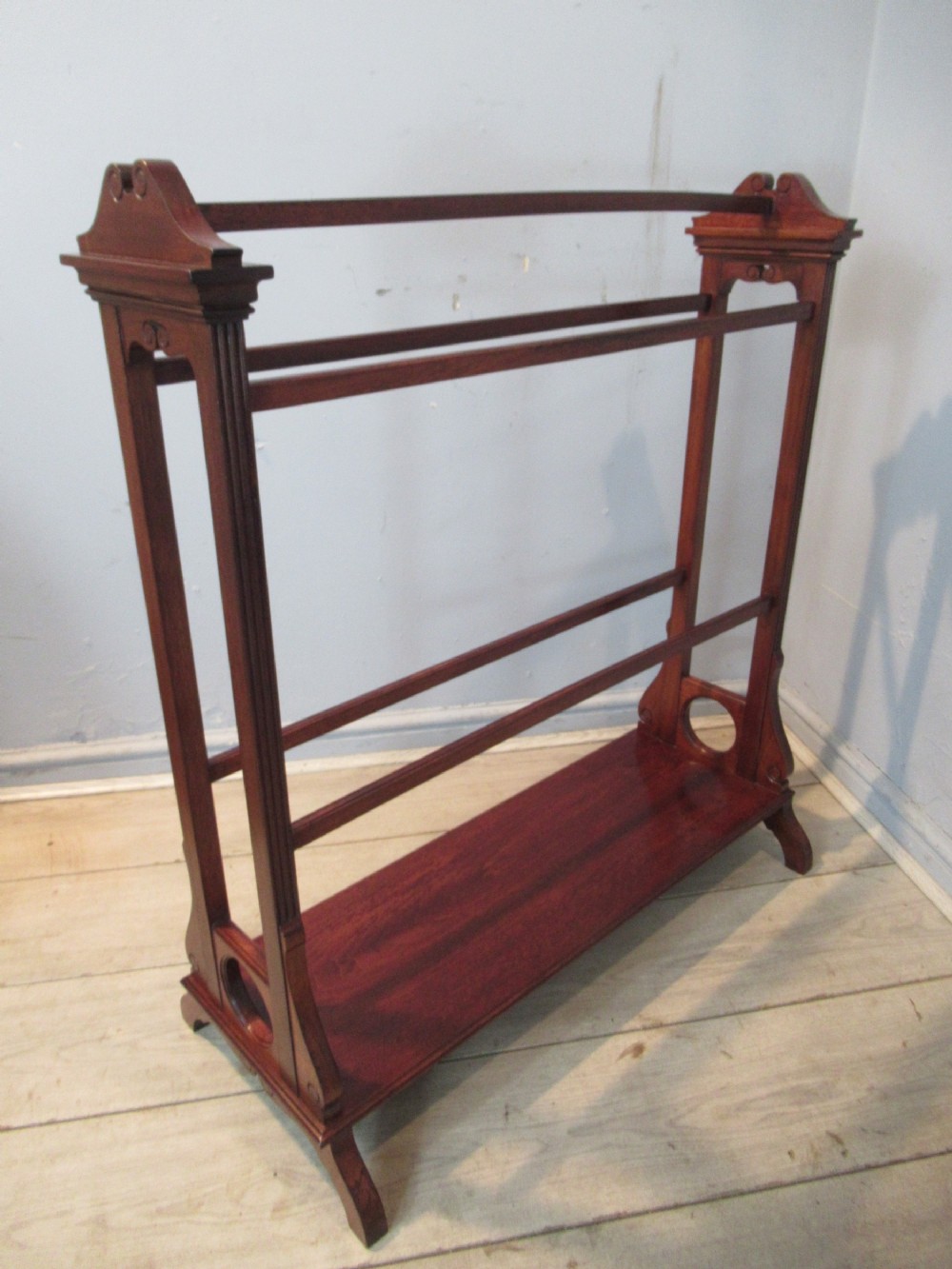 Late Victorian mahogany  towel rail