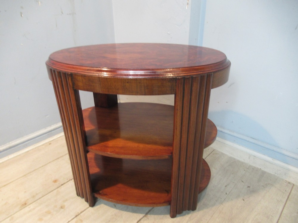 Art Deco period  walnut and burr walnut oval table View II