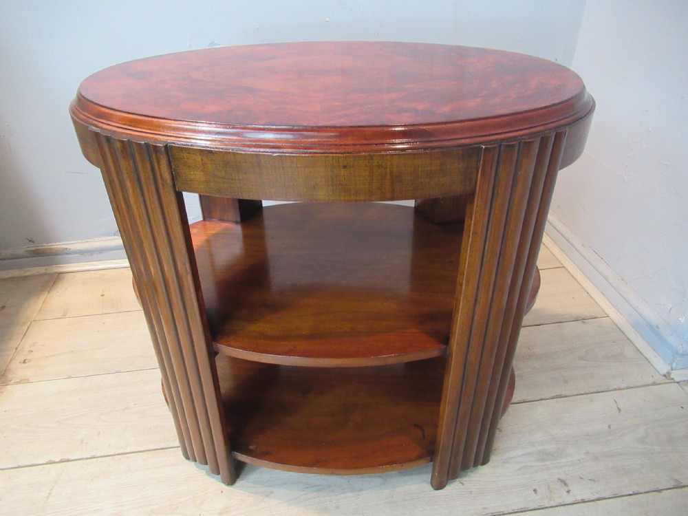 Art Deco period  walnut and burr walnut oval table View V