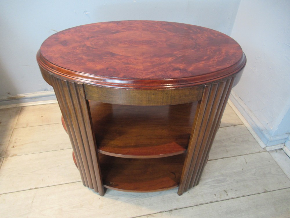 Art Deco period  walnut and burr walnut oval table View VI