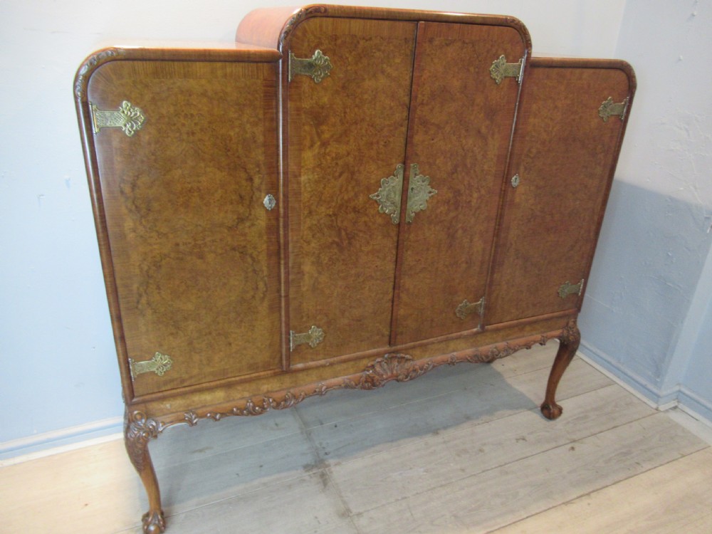 Burr walnut  1920s drinks cabinet View XIII