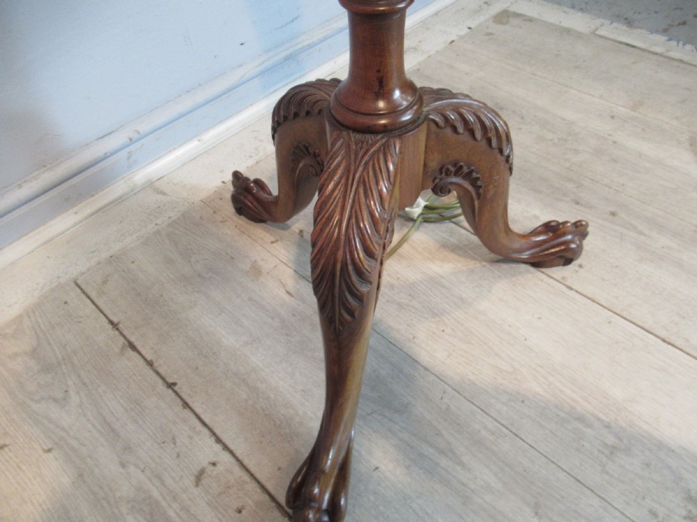Chippendale style mahogany floor standing lamp View V