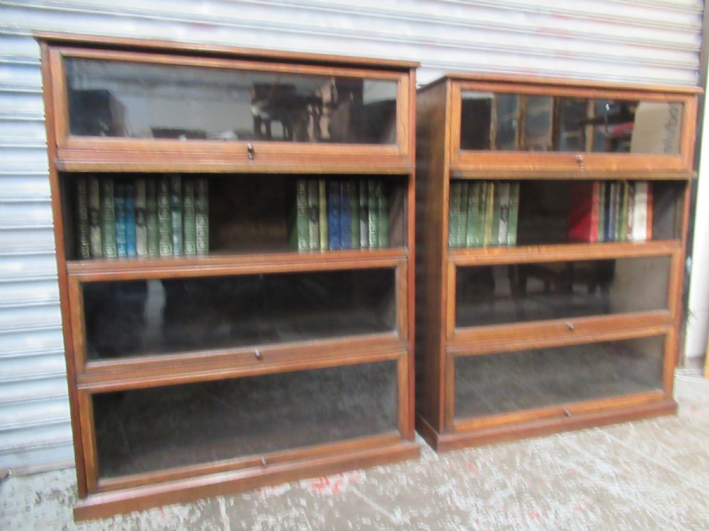 Pair of  oak stacker type bookcases View II