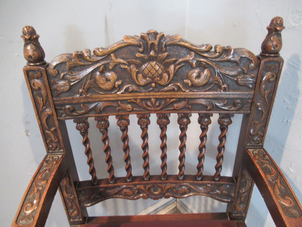 Late Victorian  oak arm chair View III