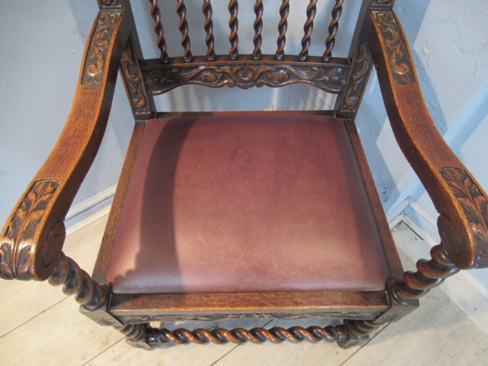 Late Victorian  oak arm chair View IV