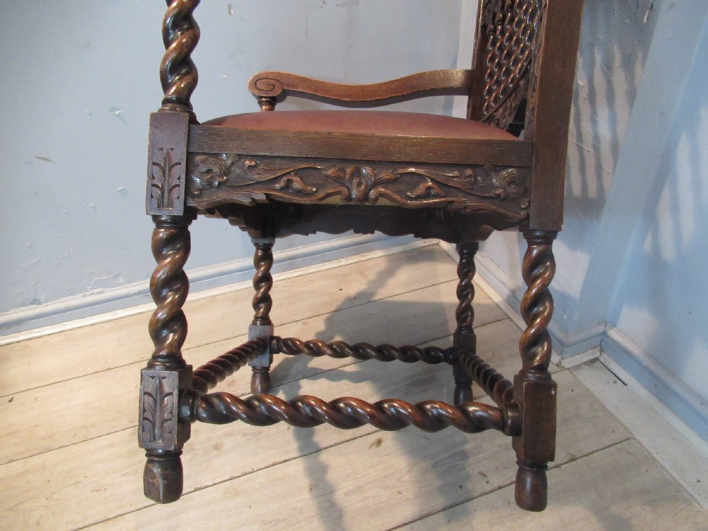 Late Victorian  oak arm chair View VII