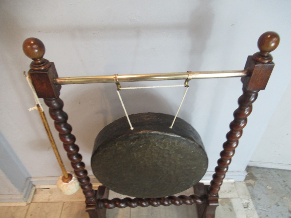 Late Victorian  oak dinner gong View II