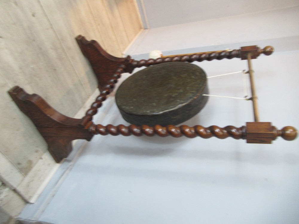Late Victorian  oak dinner gong View IV