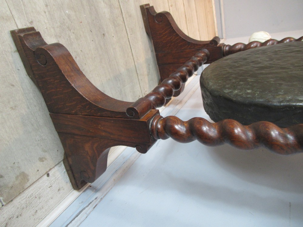 Late Victorian  oak dinner gong View V