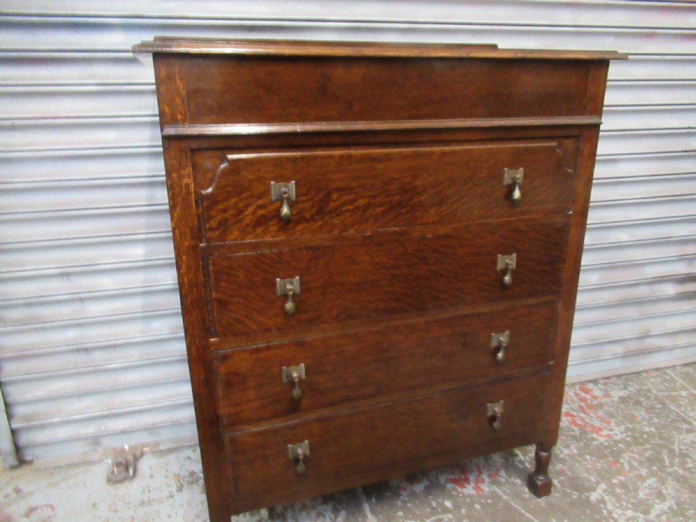 1920s oak fitted lift lid dressing chest View III