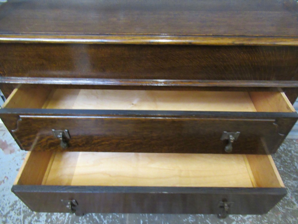 1920s oak fitted lift lid dressing chest View IV