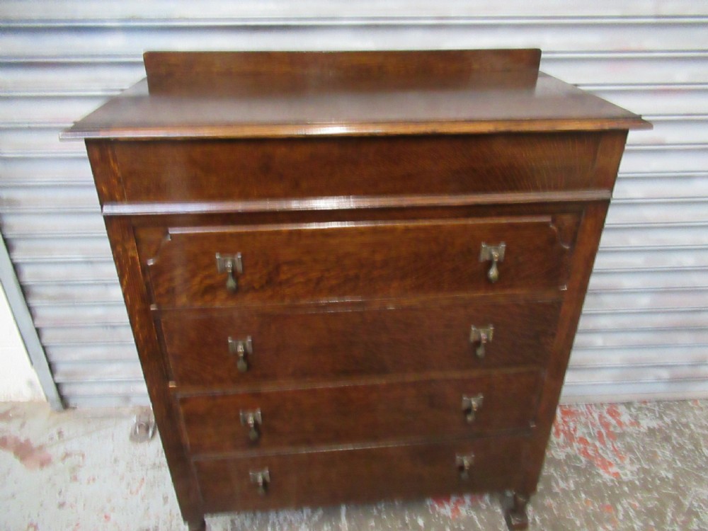 1920s oak fitted lift lid dressing chest View IX