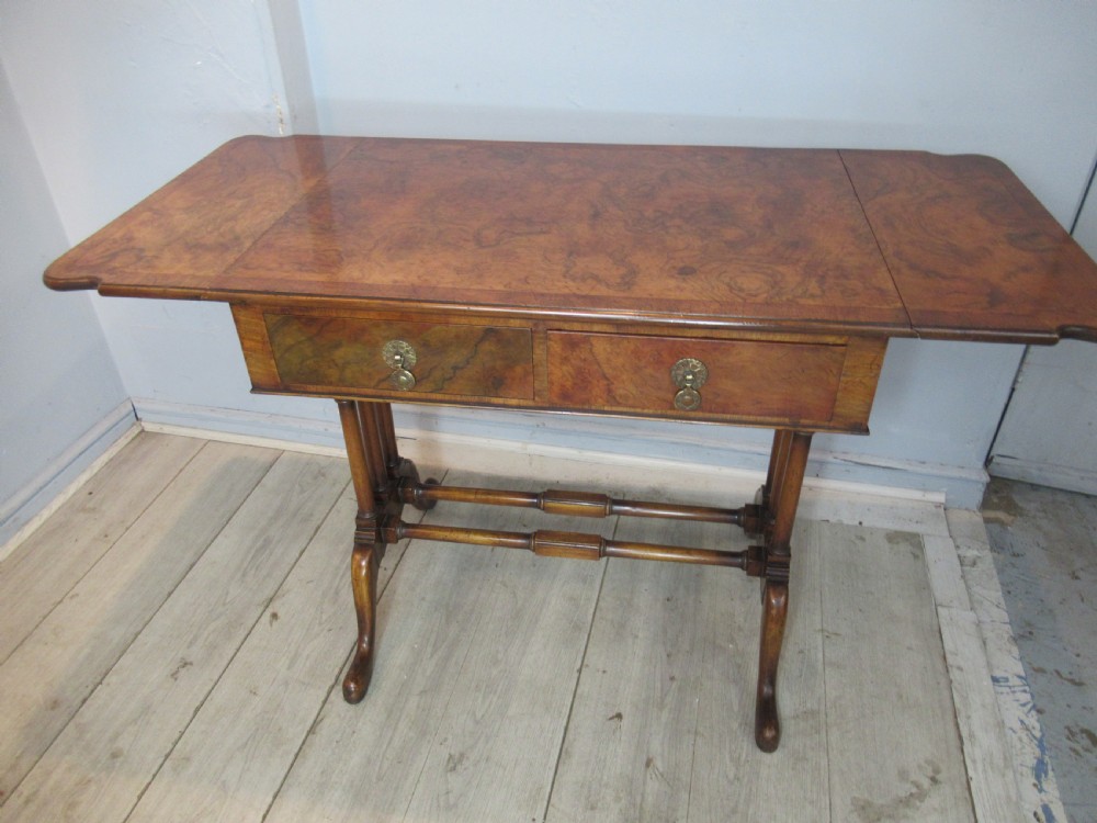 Burr Walnut  drop leaf sofa table