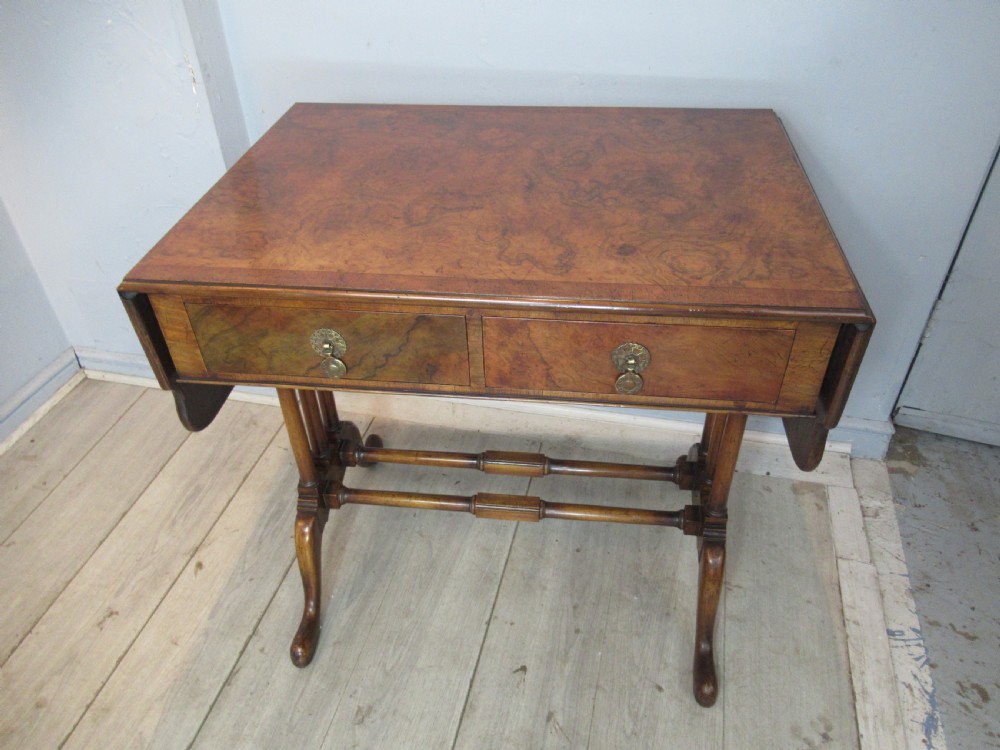 Burr Walnut  drop leaf sofa table View III
