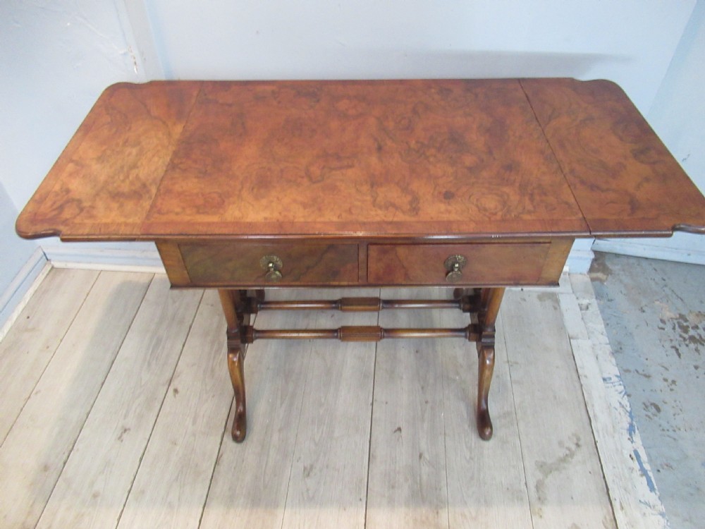 Burr Walnut  drop leaf sofa table View VI