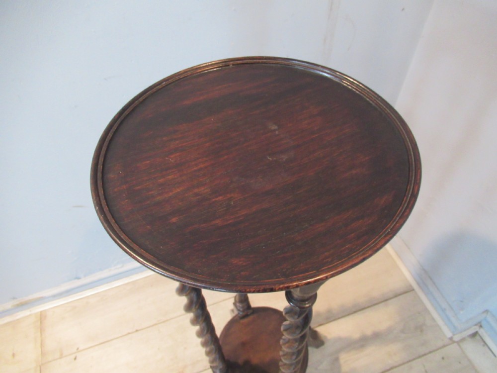 Tall oak barley twist  plant stand View III