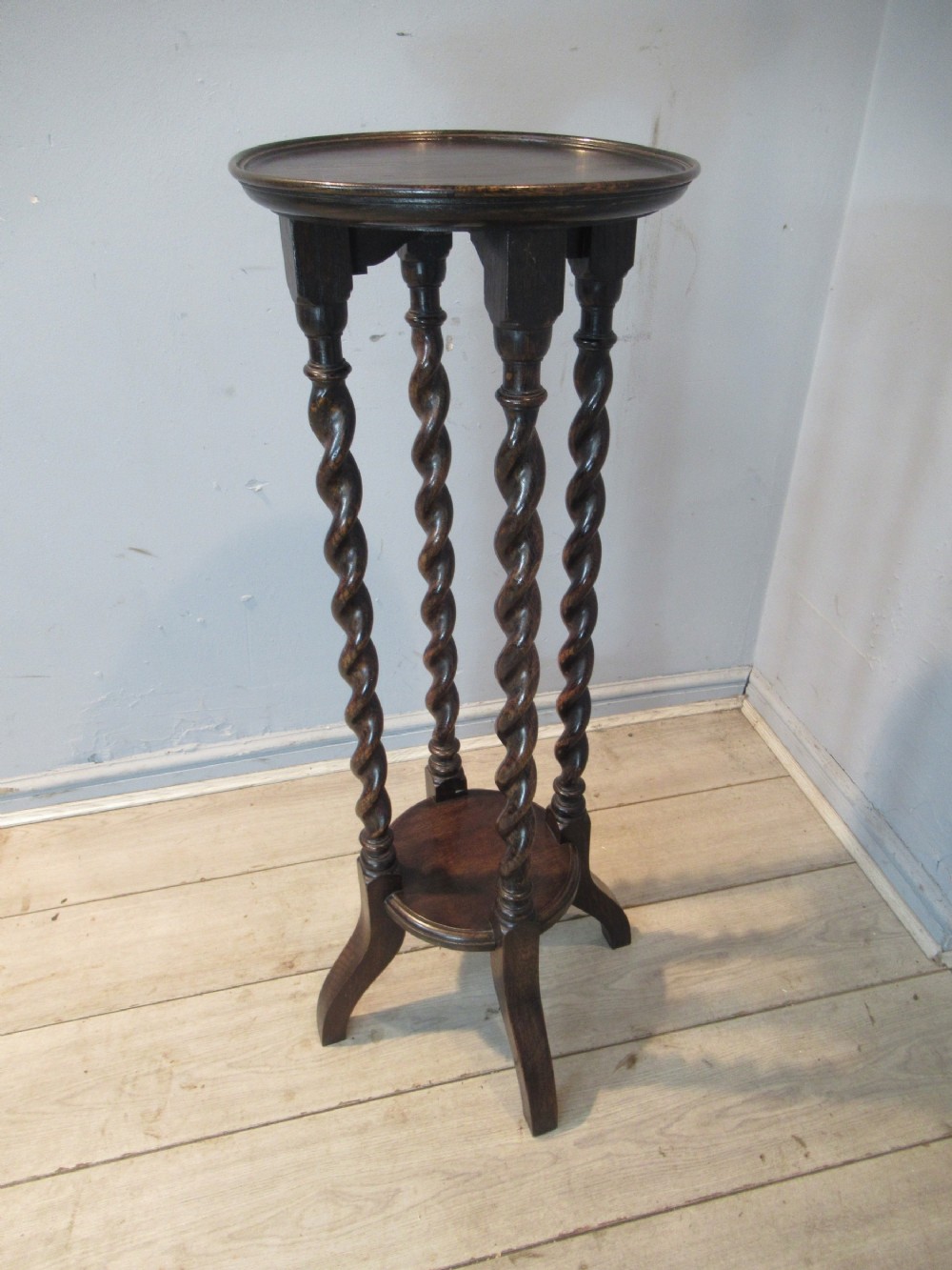 Tall oak barley twist  plant stand