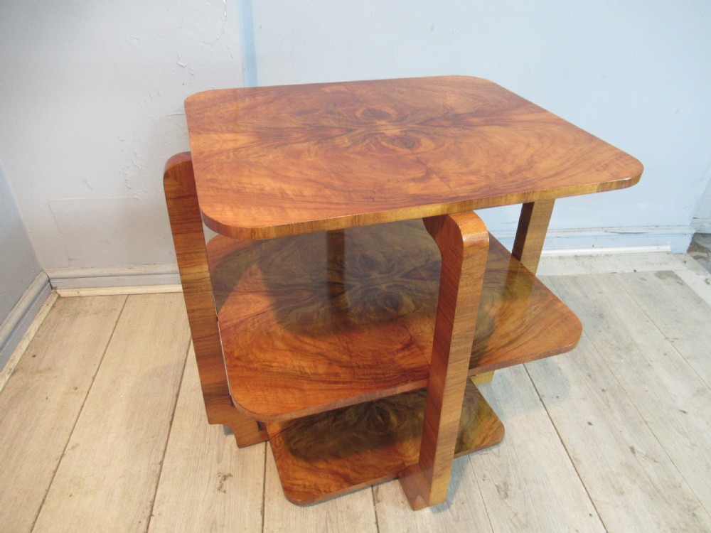 Art deco   period walnut side or lamp table View IV