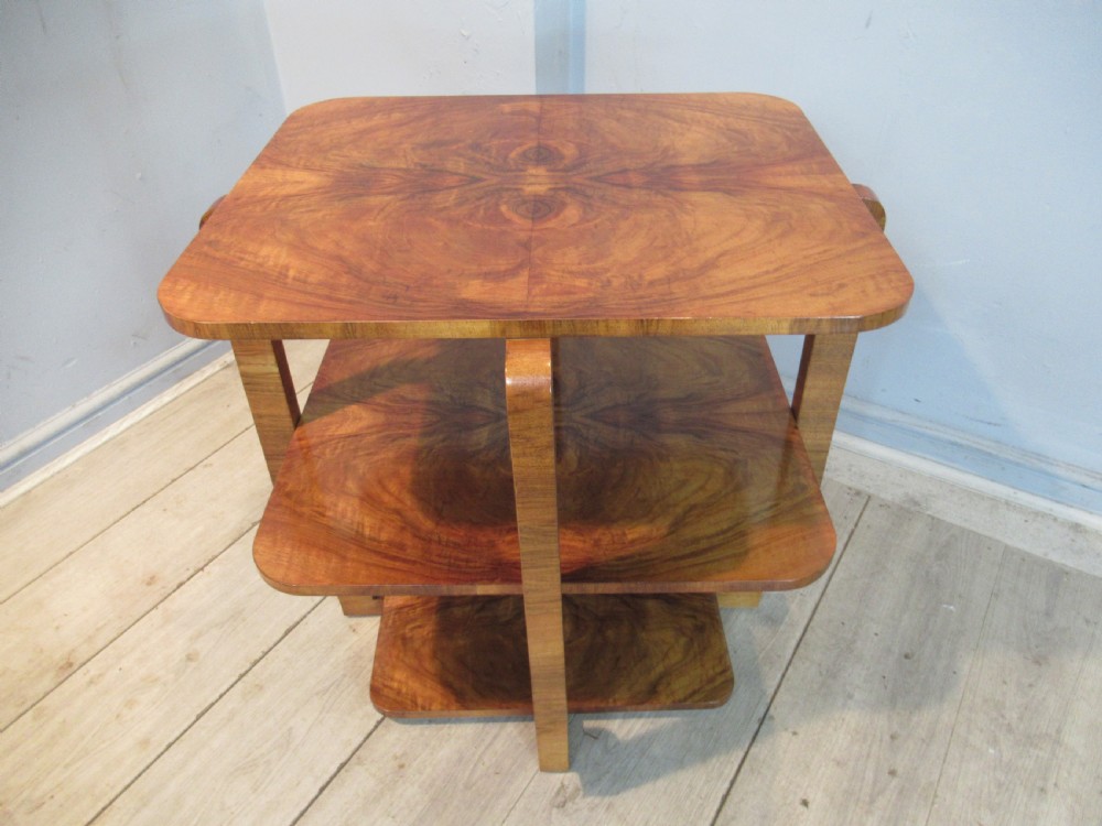 Art deco   period walnut side or lamp table View VI