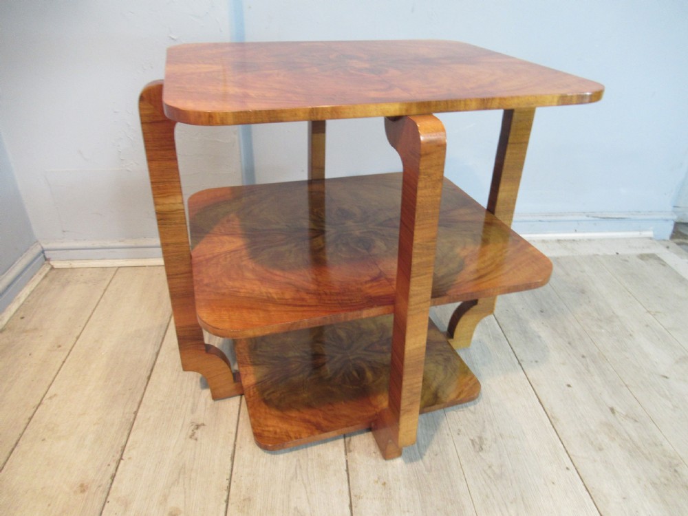 Art deco   period walnut side or lamp table View VII