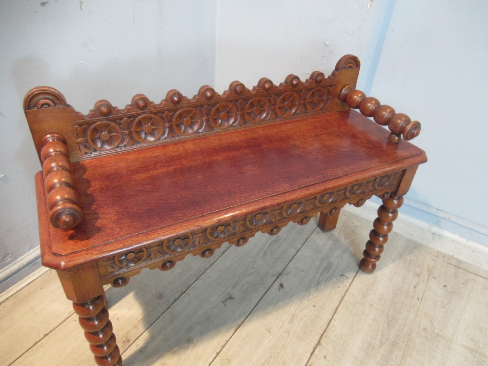 Victorian  period oak long stool or bench seat View VI