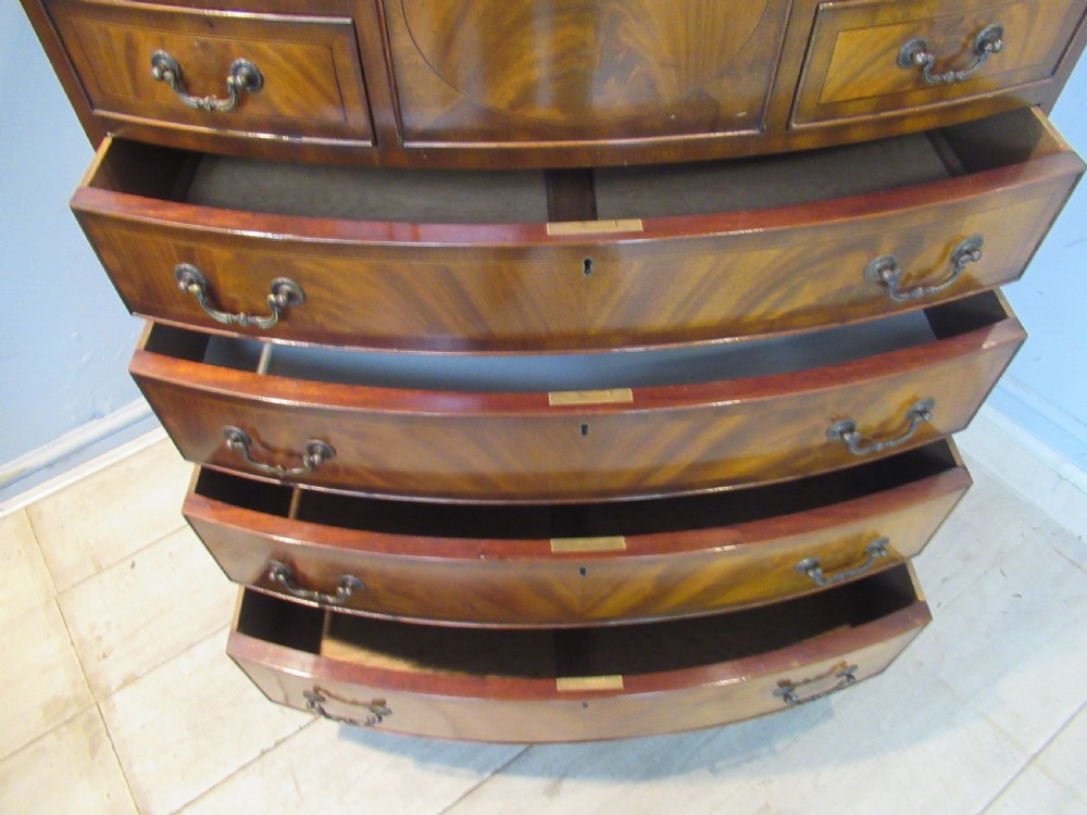 Georgian style mahogany  nine drawer bow front chest View IV