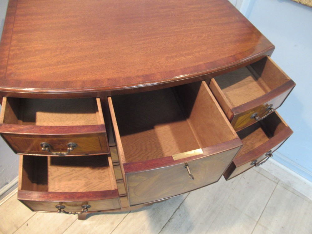 Georgian style mahogany  nine drawer bow front chest View V