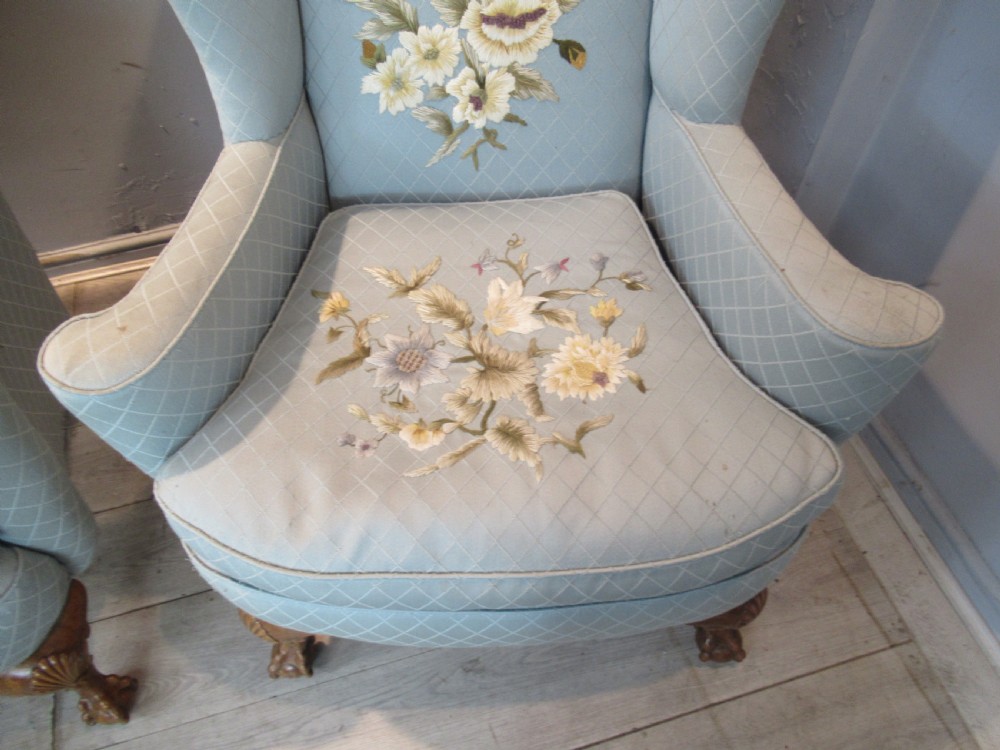 Pair of country house wing arm chairs View VIII