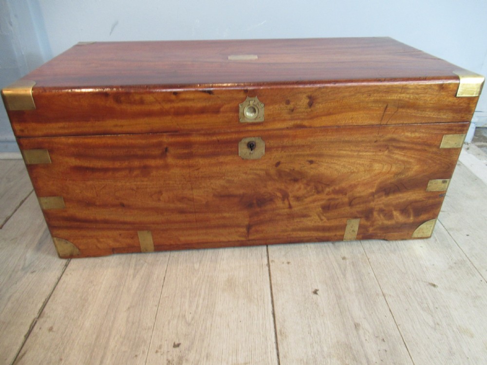 Victorian brass bound camphor  wood box