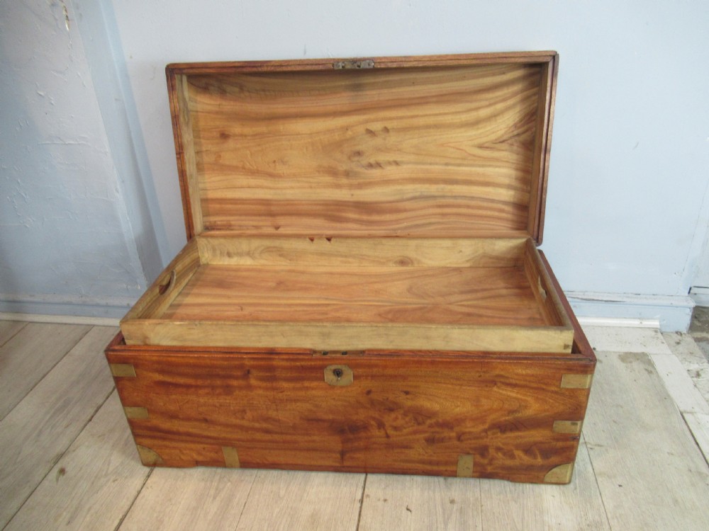 Victorian brass bound camphor  wood box View VI
