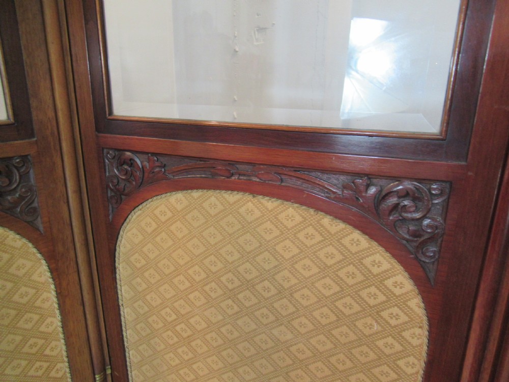 Late Victorian  mahogany three fold screen View VIII