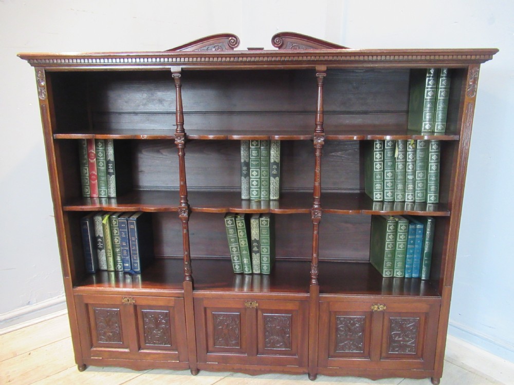 Victorian   mahogany open bookcase 
