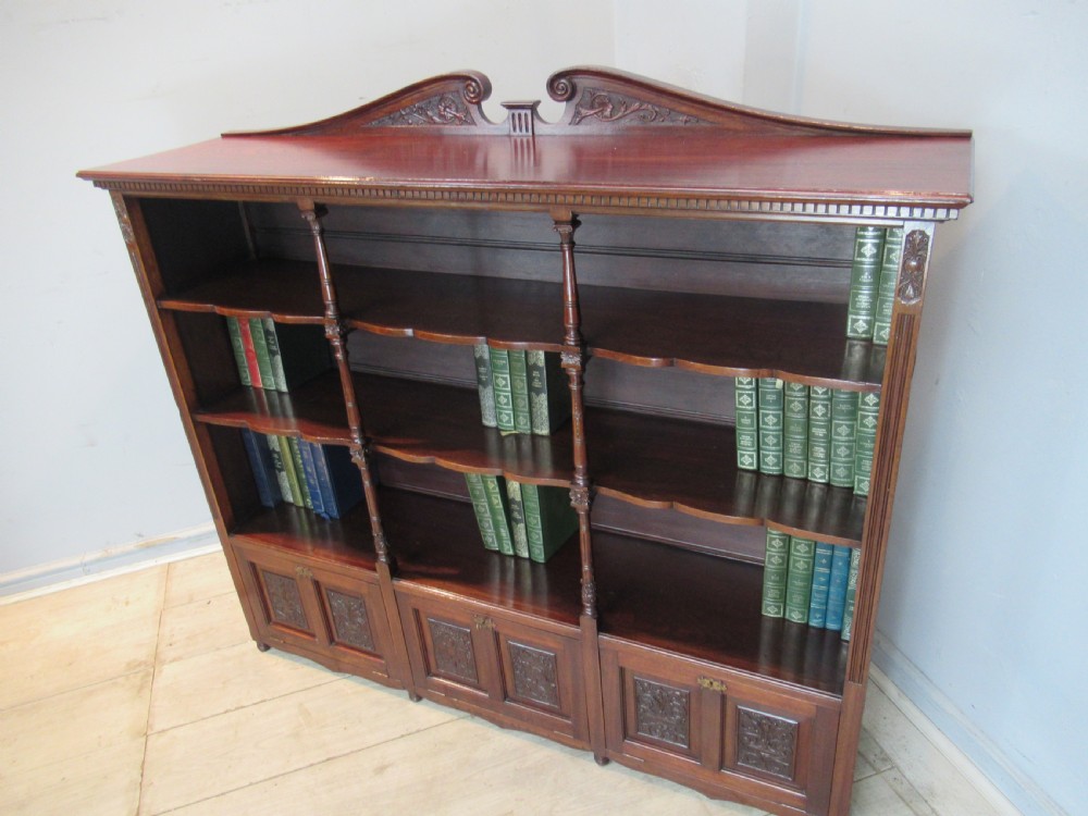 Victorian   mahogany open bookcase  View II