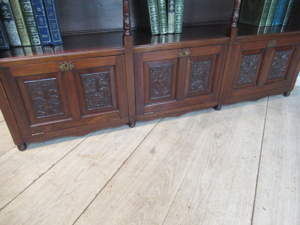 Victorian   mahogany open bookcase  View IV