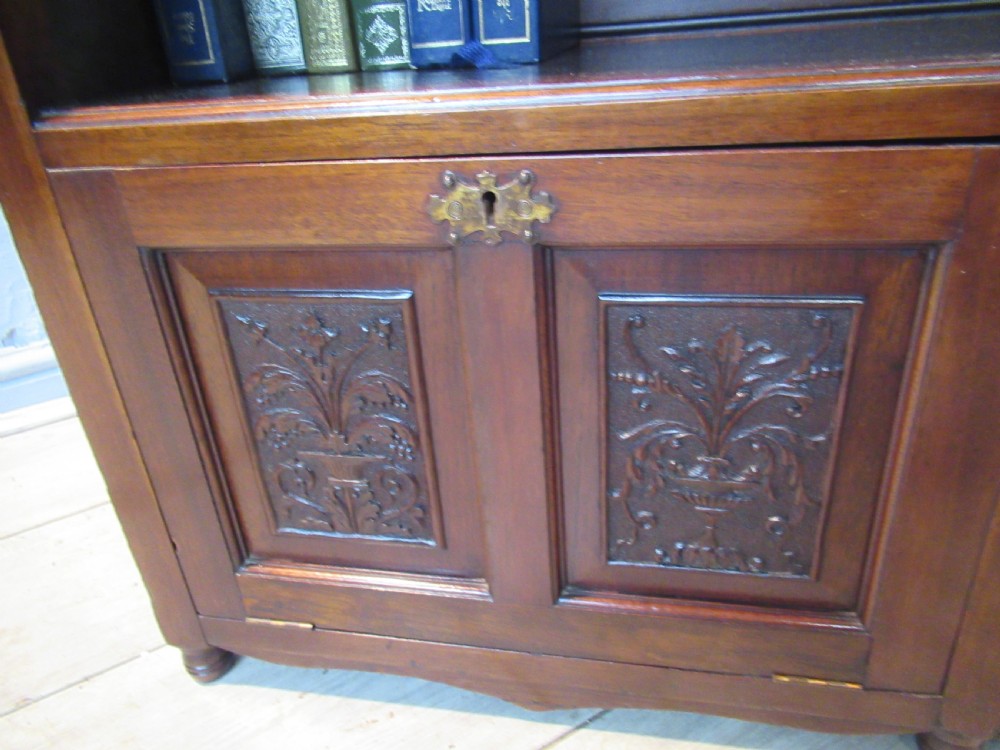 Victorian   mahogany open bookcase  View VIII