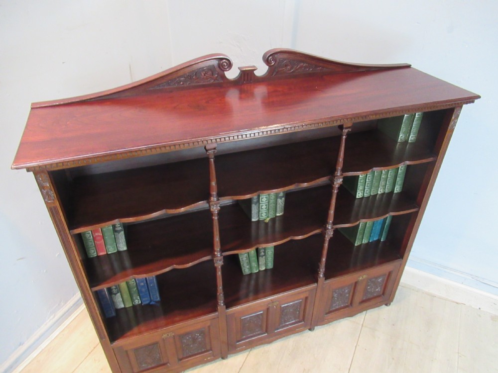 Victorian   mahogany open bookcase  View XII