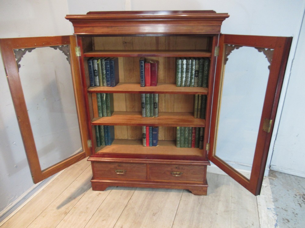 Victorian mahogany   two door glazed bookcase View II