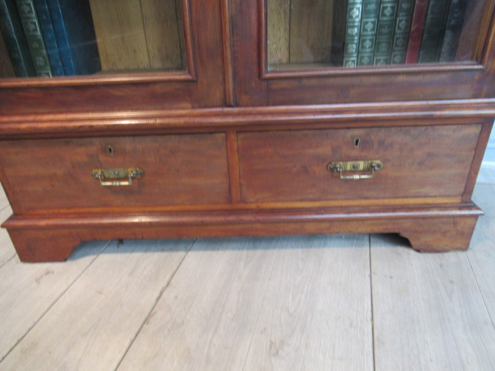 Victorian mahogany   two door glazed bookcase View III