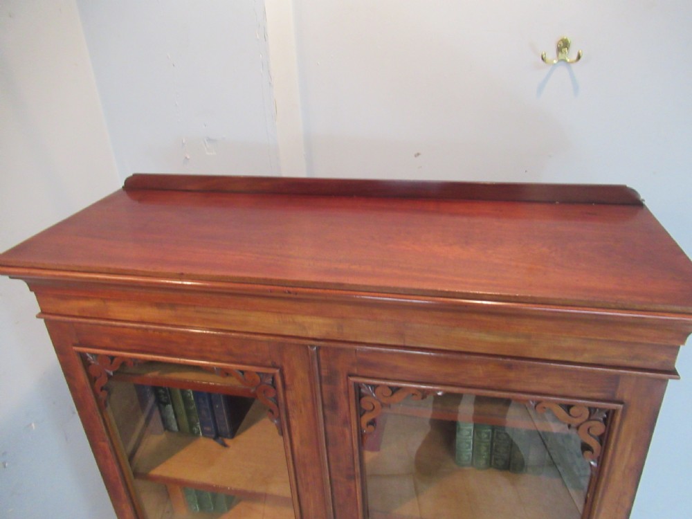 Victorian mahogany   two door glazed bookcase View V