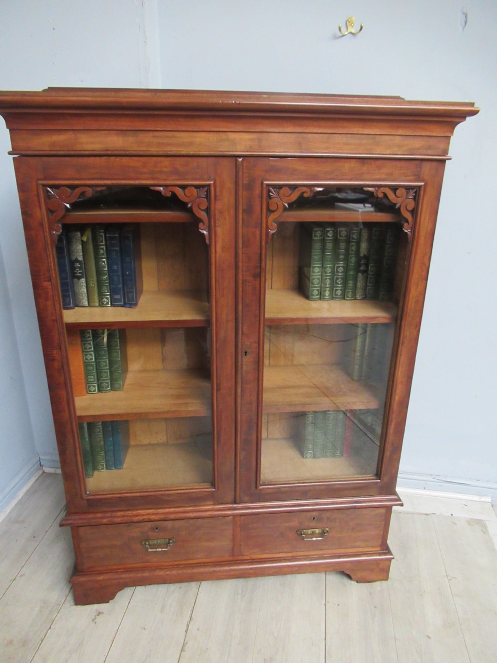 Victorian mahogany   two door glazed bookcase