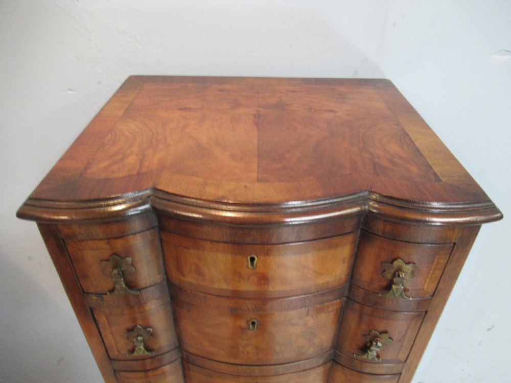 Small size burr walnut tallboy chest View IV