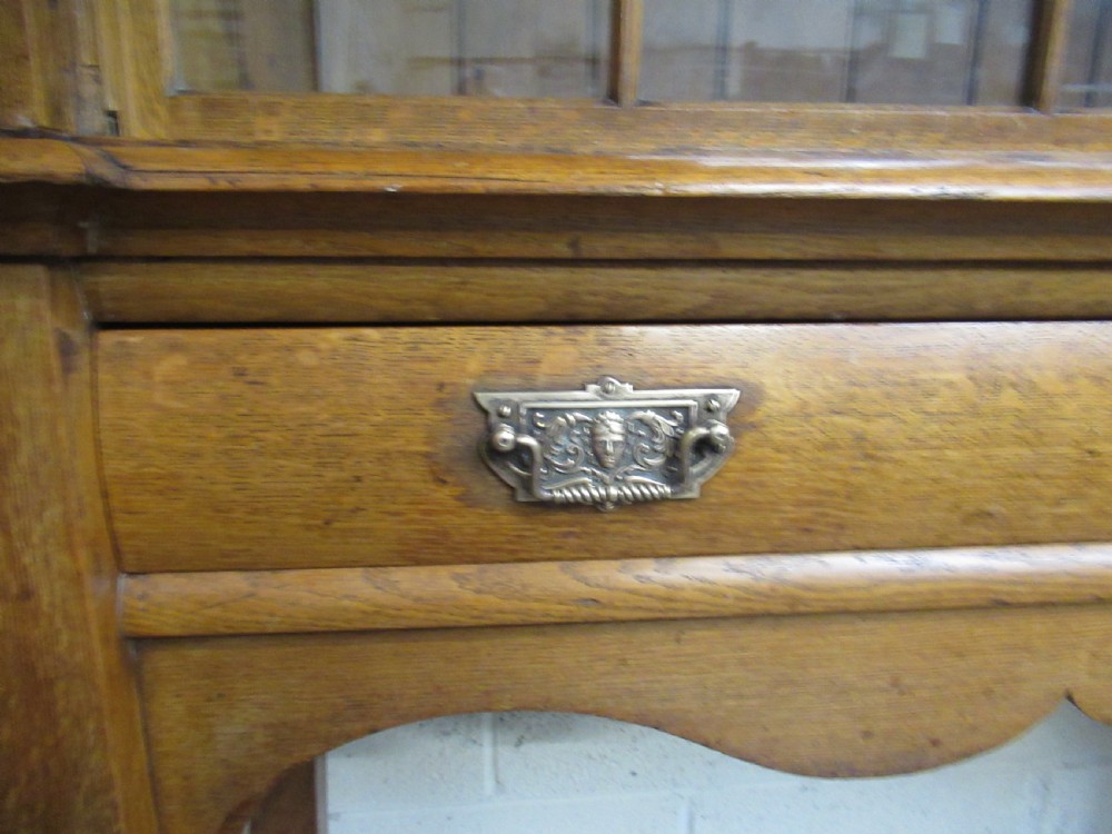Unusual  large oak late Victorian  bookcase View V