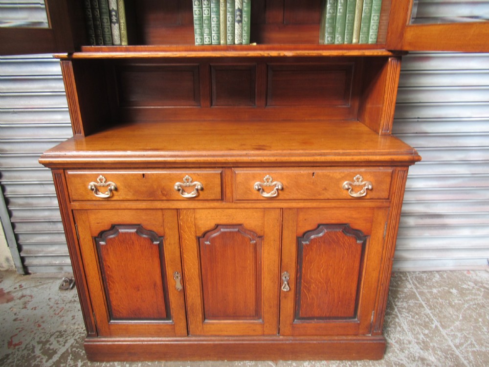 Late Victorian oak cupboard bookcase View VII