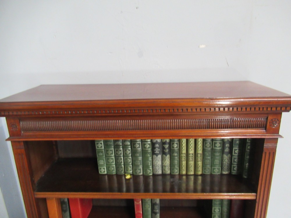 Late Victorian mahogany open bookcase View V