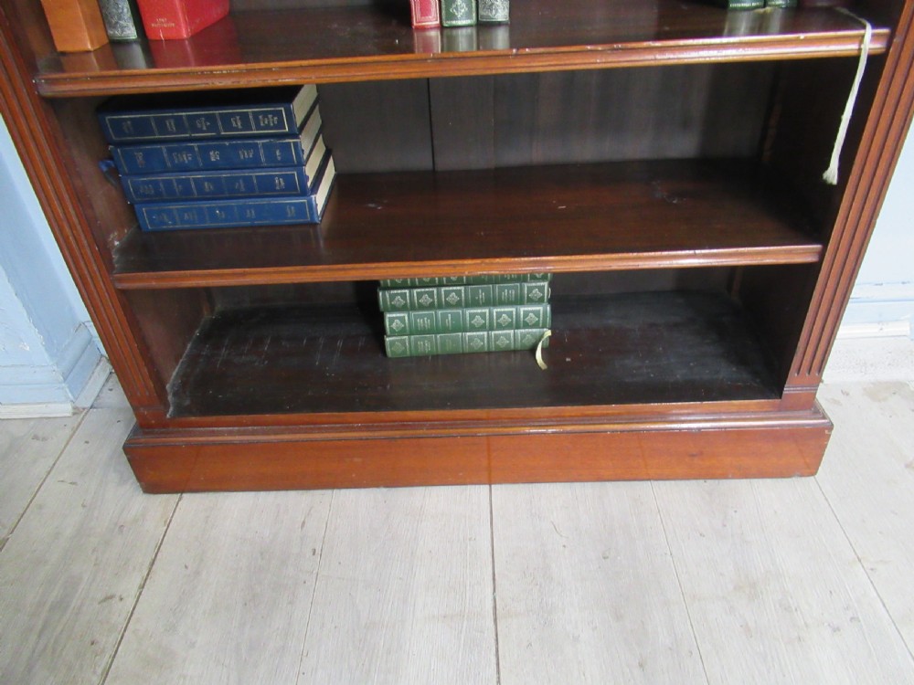 Late Victorian mahogany open bookcase View VIII
