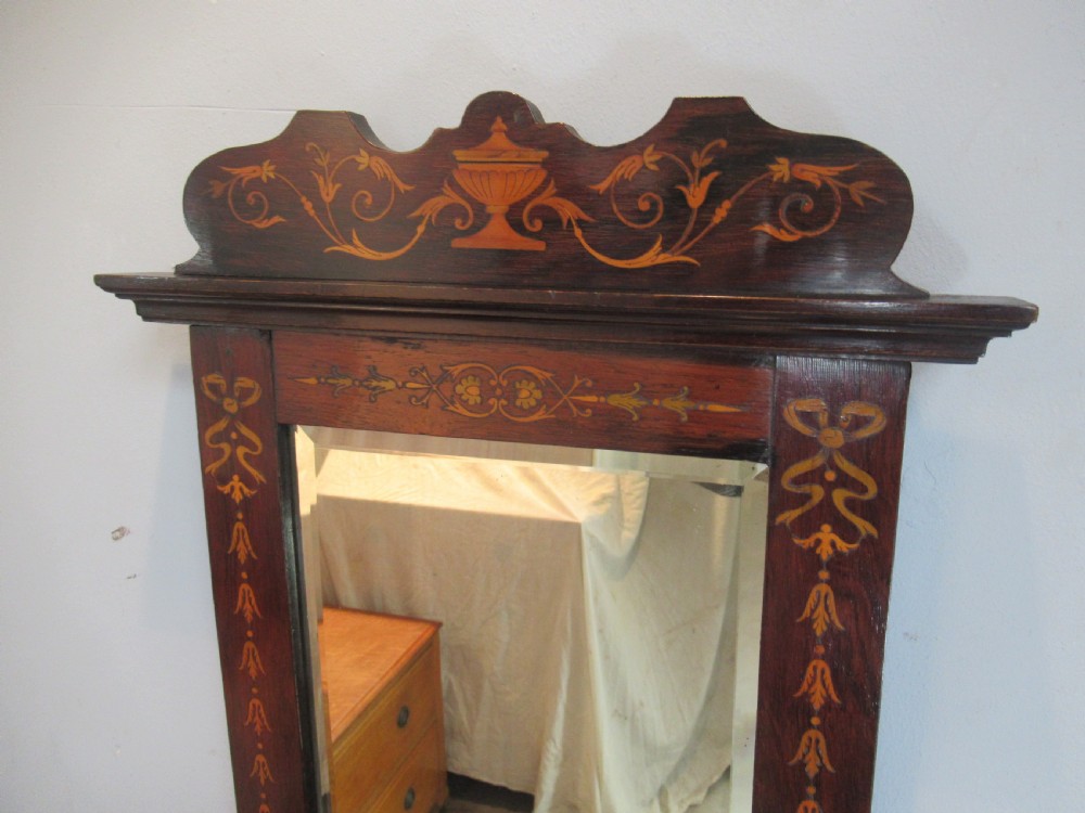 Victorian rosewood  inlaid wall mirror View III