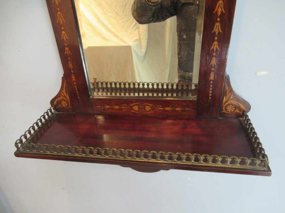 Victorian rosewood  inlaid wall mirror View IV